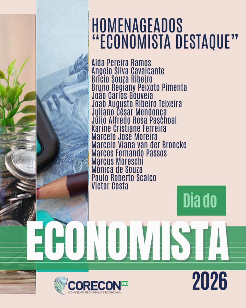 CORECON-GO homenageia economistas indicados pela própria categoria no Dia do Economista 2026